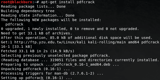 شکستن قفل فایل پی دی اف pdf با ابزار pdfcrack