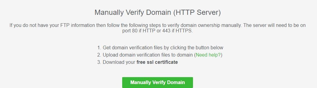 Manually Verify Domain